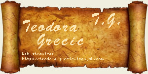 Teodora Grečić vizit kartica